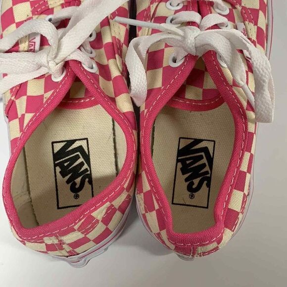 Vans Canvas‎ Pink Checkered Lace Up Sneakers Kids Size 12.5 - Picture 6 of 7